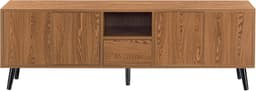 TV Meubel Lowboard Houtkleurig 140 cm Breed met Open Vakken en Opbergruimte — thumbnail 6