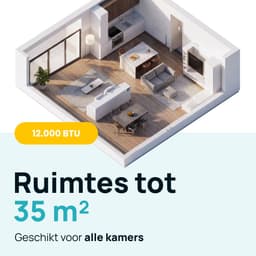 MOA Mobiele Airco - 12.000 BTU - 3-in-1 - Met Afstandbediening - Tot 35m² - Airconditioner met Ontvochtigingsfunctie - Raamafdichtingskit - Zwart — thumbnail 5