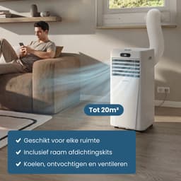 Auronic Mobiele Airco - 7.000 BTU - 3-in-1 - Airconditioning met 2 Raamafdichtingskits - Ventilator - Ontvochtiger - Tot 20m² - Wit — thumbnail 3