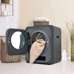 Re-purelife® Compacte Wasdroger met UV-Desinfectie - 6 Programma's - 3-4 kg Capaciteit - Geschikt voor Opbouw of Opstelling - Stille Werking & Helder LED-Display - Grijs — thumbnail 8