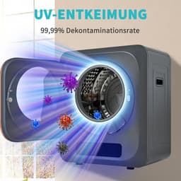 Re-purelife® Compacte Wasdroger met UV-Desinfectie - 6 Programma's - 3-4 kg Capaciteit - Geschikt voor Opbouw of Opstelling - Stille Werking & Helder LED-Display - Grijs — thumbnail 13