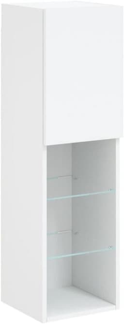 Zwevend TV Meubel met LED Verlichting 102cm Breed Wit - Wandkast en Dressoir — thumbnail 1