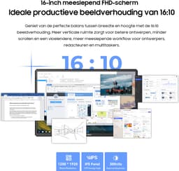Blackview Table 9 Portable Monitor - 16 Inch Full HD Draagbare monitor - Draagbaar scherm met USB-C & HDMI - Plug & Play — thumbnail 6
