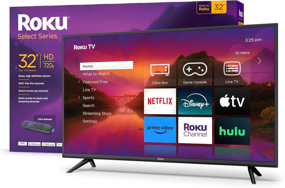 32-Inch Smart TV met 720p HD Beeldkwaliteit en Spraakbediening – Ideaal voor Streaming en Gaming — afbeelding 1