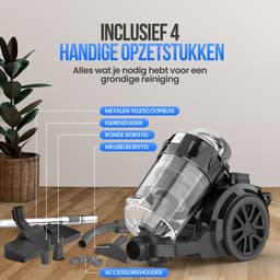 Strex Stofzuiger Zonder Zak - 700W Krachtige Zakloze Stofzuiger - HEPA Filter - 2.5L Stofreservoir - Extra Lang Snoer - Inclusief 4 Opzetstukken — thumbnail 8