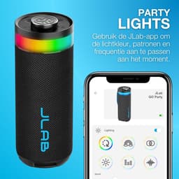 JLab Go Bluetooth Speaker Draadloos - Draagbare Muziekbox - 16 uur Batterijduur - 10 Watt - Bass Boost - IPX6 Waterproof - Multipairing - Instelbare Party Lights - App Equalizer - Zwart — thumbnail 12