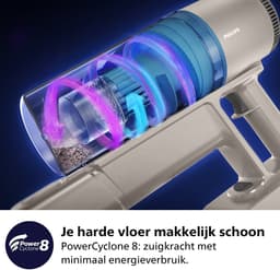 Philips Steelstofzuiger Draadloos XC2011/01 - Zuigmond met LED verlichting - Zonder Zak - Incl Handstofzuigerfunctie - Alle Vloertypen - Lichtgewicht — thumbnail 5