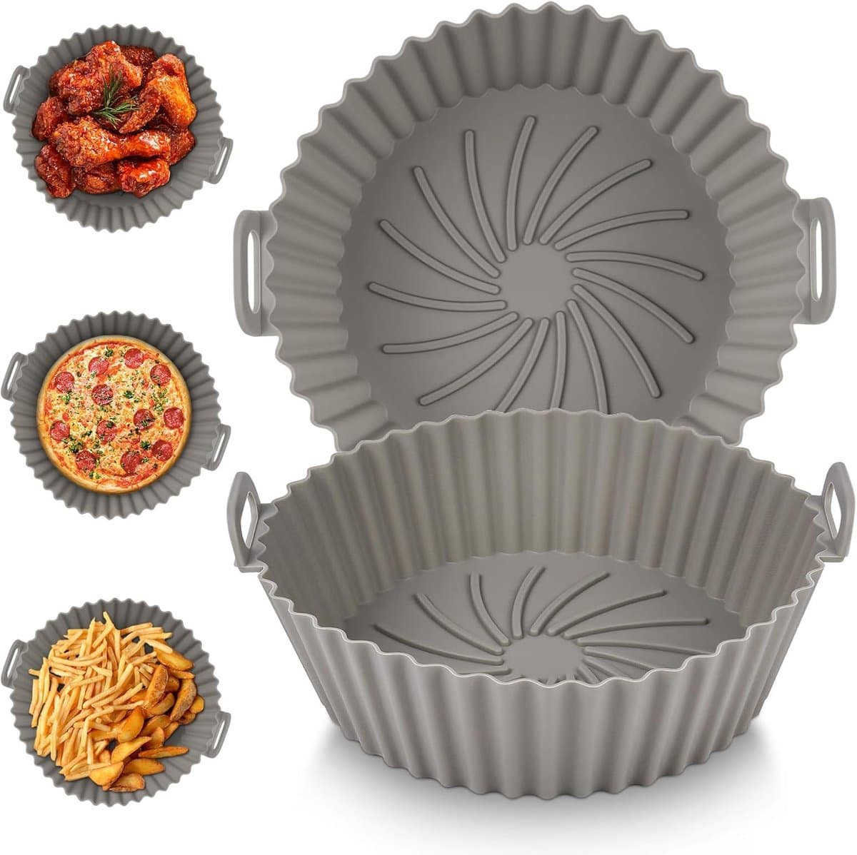 Sander Shop Siliconen vorm Heteluchtfriteuse, accessoire voor Philips Dual Basket Airfryer 3000-serie 6L/3L, heteluchtfriteuse, siliconen vorm, airfryer-accessoires voor Philips Airfryer 3000 Dual Basket, — afbeelding 1