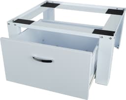 Wasmachine verhoger - Wasmachine sokkel - Wasmachine verhoger met lade - Wit - Stalen frame - Wasmachine opbouwmeubel — thumbnail 1