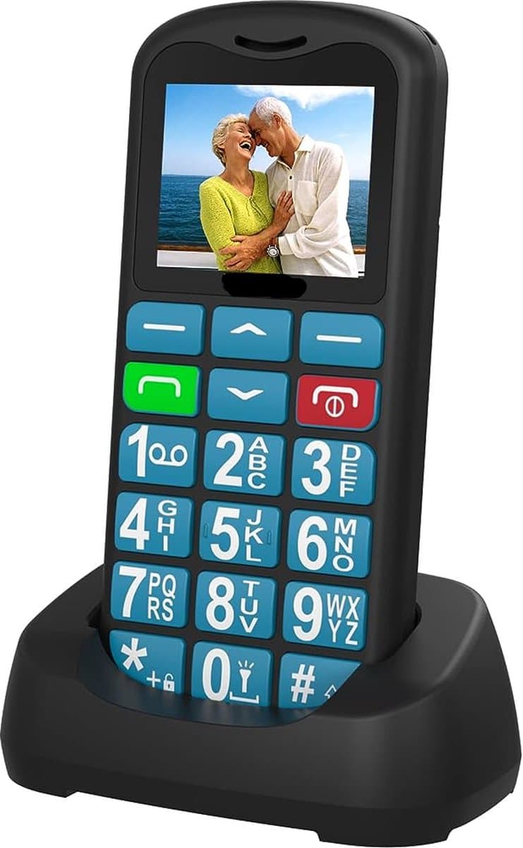4G - Senioren Mobiele Telefoon + Simkaart Geleverd + Oplaadstation - Grote Toetsen - Big Button Mobiel - Ouderen — afbeelding 1