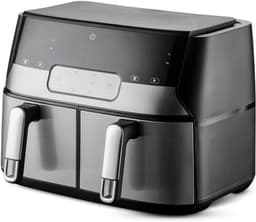 Zylo® Dubbele Airfryer - Heteluchtfriteuse - Duo Airfryer - 9 L - - 35x39x31cm - Zwart — thumbnail 1