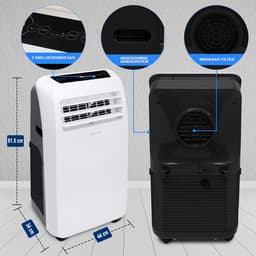 SereneLife Mobiele Airco - 9.000 BTU - 3-in-1 Draagbare Airconditioner - Afstandsbediening en Compleet Raammontage Uitlaatkit - Wit — thumbnail 4