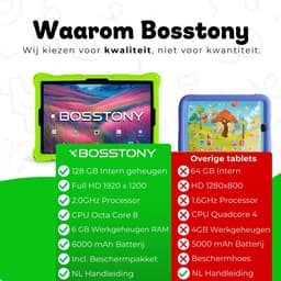 Bosstony Snelle Kids Tablet 10 inch - Ouderlijk Toezicht - 6000mAh Batterij - Android 13 - Incl Beschermpakket - Kindertablet vanaf 3 jaar — thumbnail 4