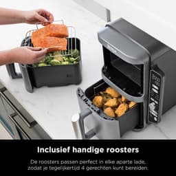 Ninja Double Stack Airfryer XXL - 9.5 Liter - Dubbele Gestapelde Lades - 6 Programma's - Inclusief Digitale Thermometer en Kookrekjes - SL451EU — thumbnail 7