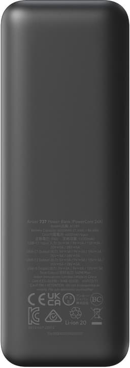 Anker 737 Powerbank (PowerCore 24K) 24.000mAh - 140W - 2x USB-C en 1x USB-A Poorten - Zwart/Zilver - Smart Digital Display - Geschikt voor Smartphones en Laptops — thumbnail 7