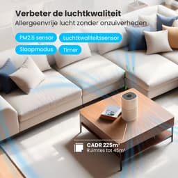 Auronic Luchtreiniger Fresh met HEPA 13 Filter, Ionisator en Koolstoffilter - Ruimtes tot 45m² - CADR-waarde van 225m³/u - Air Purifier - Wit — thumbnail 4