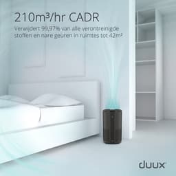 Duux Bright 2 Smart Luchtreiniger - 210 CADR geschikt voor 42m² - Air Purifier met Luchtkwaliteitsindicator en Ionisator - Zwart — thumbnail 7
