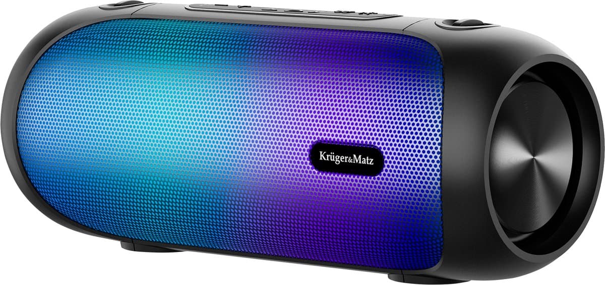 Krüger & Matz Street XL Draadloze Draagbare Bluetooth Speaker Met FM Radio - RGB Verlichting - TWS Functie - Waterdicht - 30W - Zwart — afbeelding 1