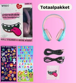 WiseQ Onbreekbare Draadloze Kinderkoptelefoon – Koptelefoon Kind Geluidsdempend – Draadloze Koptelefoon Kind Bluetooth – Over Ear – 45 Uur Batterij – Met Microfoon – Volumebegrenzer – Mintgroen Roze — thumbnail 7