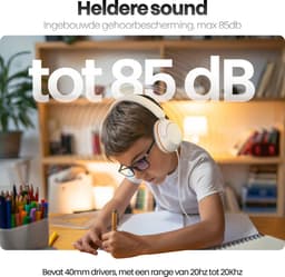 Xssive KH01 Koptelefoon Kinderen - Kinder Koptelefoon met Draad, Microfoon & Volumebegrenzing - Vanaf 2 jaar - Verstelbaar - Wit/Oranje — thumbnail 7
