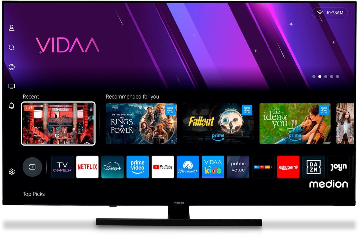 MEDION 108 cm (43 inch) QLED-tv (smart-tv, Dolby Vision HDR, VIDAA Store, Netflix, Prime Video, Disney+, DAZN, Paramount+, DTS X, Dolby Atmos, PVR, Bluetooth, MD 843600) — afbeelding 1