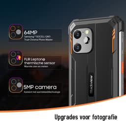 Blackview BV8900 - Robuuste Smartphone - 16GB RAM - 256GB - Warmtebeeldcamera - 6.5 inch - 10000mAh - IP68 Waterdicht - Outdoor Mobiele Telefoon - NFC - GPS - Oranje — thumbnail 8