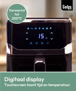 Gadgy Airfryer 5L met Kijkvenster – 1400W – Digitale Heteluchtfriteuse – 7 Voorgeprogrammeerde Programma’s – Touchscreen – Tot 200°C – Gezond Frituren Zonder Olie — thumbnail 6
