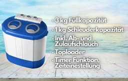 Mini Wasmachine - Voor Kleine Wasgoed - Meerdere Programma's — thumbnail 5