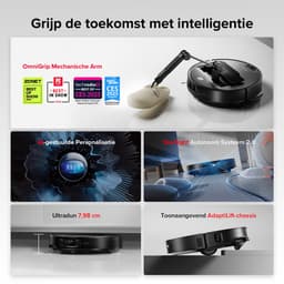 Roborock Saros Z70 – Robotstofzuiger en dweilrobot – Met OmniGrip-arm – 22.000 Pa – Aangedreven door AI – 7,98 cm ultradun – FlexiArm Riser – Tech AdaptiLift-chassis – Vermijdt obstakels – Multifunctioneel dock 4.0 — thumbnail 6