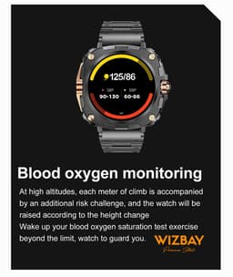 WizBay Premium Select® 1.43inch AMOLED Screen Smartwatch Dames Heren - Android en iOS - Bluetooth Call - 02 Zuurstof - Bloedruk - Dynamic Hartslag & Slaap Monitor - Message - Magnetic Laden - Smartwatches - Zilver met rvs Zilveren Band — thumbnail 18