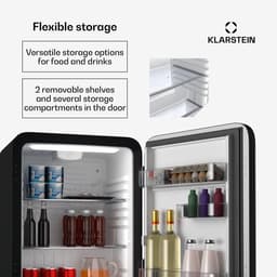 Klarstein Mini-Koelkast Audrey Evo 68L retro Mini koelkast - stil 40 dB, compact koelkast klein met verstelbare , omkeerbare deur, mechanisch Thermostaat, zwart, ideaal voor slaapkamer en kantoren - voor Hotelkamer voor Slaapkamer — thumbnail 8