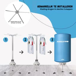 Draagbare Hetelucht Droger - Draagbare hete lucht wasdroger zonder wrijving voor 1.000 watt. 10 kg wasgoed — thumbnail 4