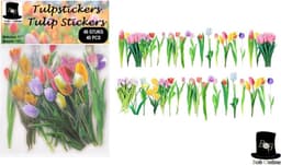 Bob Online™ 40 Stuks - Tulpstickers - PET Materiaal - Scrapbook Stickers - Journal Stickers - Card Making Stickers - Laptop Stickers - Tulp Transparant PET Stickers - 20 Ontwerpen – 40 Pieces - Transparent PET Tulip Stickers – 20 Designs - Bloemen — thumbnail 1