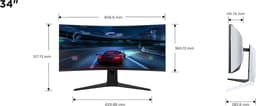 TCL 34R83Q - Ultrawide QHD Mini LED Gaming Monitor - QLED - HDR1600 - USB-C 90w - 34 inch — thumbnail 6