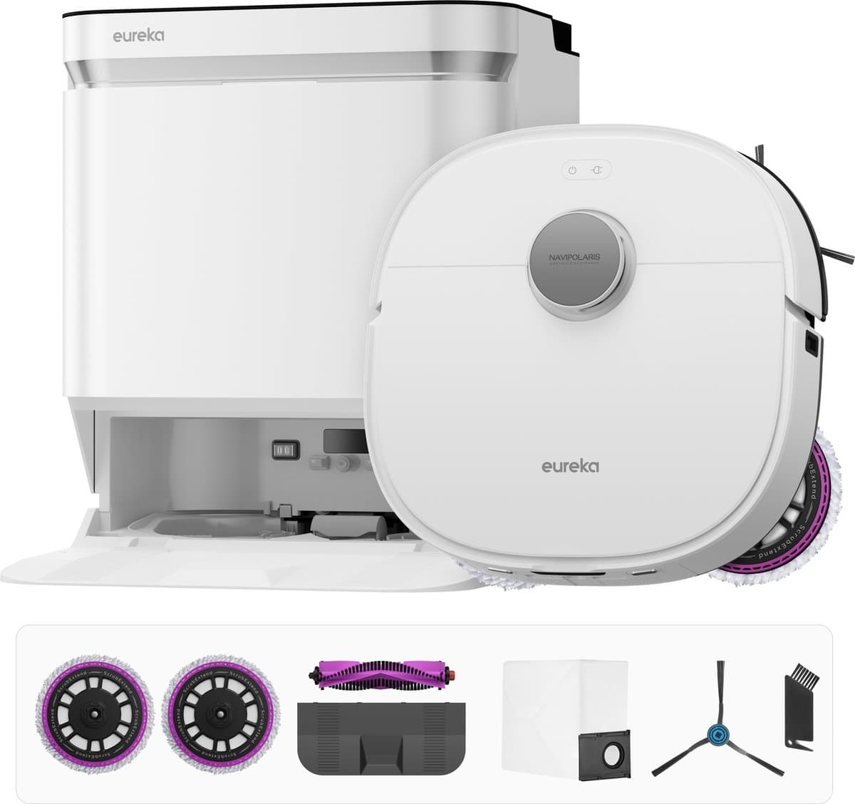 Eureka - J15 Pro Ultra white - Robotstofzuiger met dweilfunctie - zelfreinigend basisstation — afbeelding 1