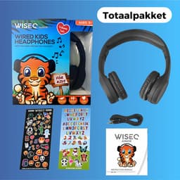WiseQ Junior Kinderkoptelefoon met Draad – Koptelefoon Kinderen vanaf 3 Jaar – Koptelefoon Peuter – Hoofdtelefoon met Kabel – 85 dB Volumebegrenzer – Opvouwbaar – Met Stickers – Zwart — thumbnail 11