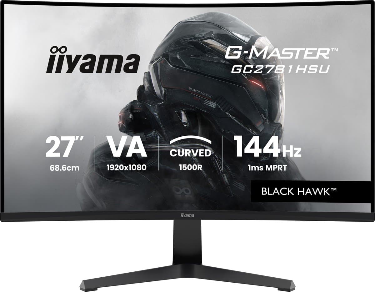 iiyama G-Master GC2781HSU-B1 Black Hawk - 27 inch - Full HD - VA - 144Hz - - Curved - 1ms — afbeelding 1