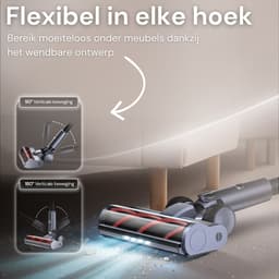 Vesora® 3-in-1 Buigbare Steelstofzuiger Draadloos zonder Zak - FLEX - Draadloze Stofzuiger - Kruimeldief Snoerloos - Vacuum Cleaner - Handstofzuiger - Stofzuiger Steel met Hepa Filter - Stofzuiger Huisdieren - Zakloze Stofzuiger — thumbnail 9
