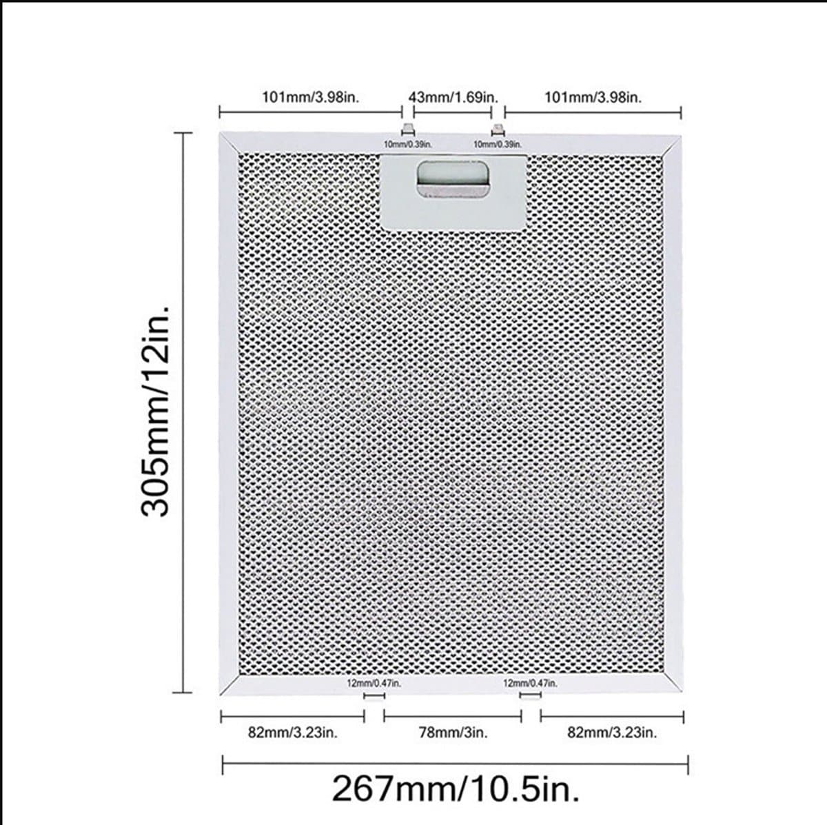 Geschikt voor Whirlpool Ikea Jenn Air W10169961A afzuigkap filter, filter, afzuigkapfilter, ventilatiefilter, vervangingsset van 2 stuks, afzuigkapfilter, 305X267 — afbeelding 1