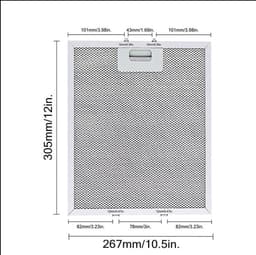 Geschikt voor Whirlpool Ikea Jenn Air W10169961A afzuigkap filter, filter, afzuigkapfilter, ventilatiefilter, vervangingsset van 2 stuks, afzuigkapfilter, 305X267 — thumbnail 1
