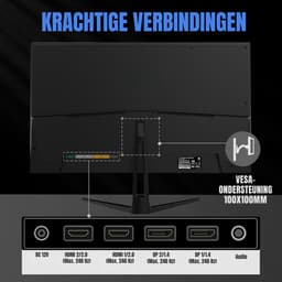 RUX® Gaming Monitor 240hz - Gaming Monitor -Zwart - ‎‎16cm x 62cm x 46cm; 5 kg — thumbnail 7
