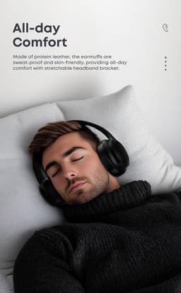 Draadloze Bluetooth Koptelefoon-Actieve Ruisonderdrukking ANC - Over-Ear — thumbnail 7