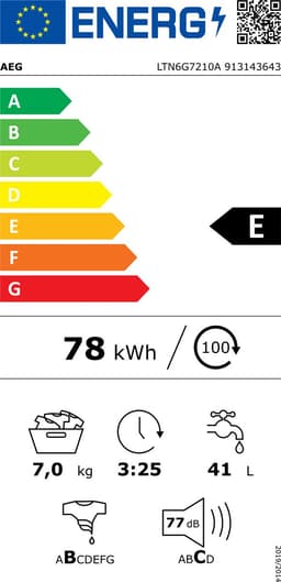 AEG LFR62E114S Wasmachine – 10 kg - Franse scherm - 6000 Serie - ProSense®‑technologie – Energieklasse A — thumbnail 2