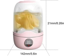 Mini Wasmachine - Draagbare Wasmachine - Kleine Was - Automatische Bedrijfsmodus - 1.1L Capaciteit - Roze — thumbnail 7