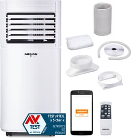 MEDION Smart Mobiele Airco P701 (7000 BTU, 3-in-1, Koelen, Ontvochtigen, Ventileren, tot 25m², incl. Raamafdichtingskit, voor Slaapkamer en Woonkamer, WiFi, App-Functie, Afstandsbediening, MD 37672) — thumbnail 4