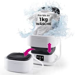 CLEANmaxx mini-wasmachine, ideaal voor onderweg | Mobiele wasmachine met 2 wasprogramma's en een centrifugeerprogramma | Opvouwbaar en stil | Voor maximaal 1 kg wasgoed | Geschikt voor kamperen en reizen — thumbnail 7