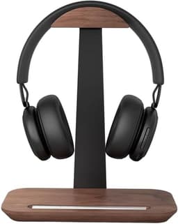Houten hoofdtelefoonstandaard met opbergfunctie. Compatibel met AirPods Max, Beats, Bose, Sony en andere merken hoofdtelefoons, geschikt voor gaming en andere toepassingen. — thumbnail 1