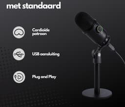 Microfoon inclusief Standaard – Voor Meetings, Gaming, Streaming en Opname - Geschikt voor Windows, Mac OS X & Linux — thumbnail 6