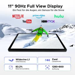 POCKAM P11 Tablet - 48GB RAM+128GB ROM/TF 2TB - Android 16 - 11 inch tablet 90Hz - T7250 - 8800mAh - 13MP+5MP - Gemini AI - Widevine L1 - Face ID - 5G WIFI - Dubbele luidsprekers - Pen, toetsenbord, muis - Zwart — thumbnail 7