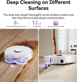 NARWAL Freo Z10 Robot Vacuum Cleaner and Mop with Anti-Burdock System, 15,000Pa, 75°C Cleaning, Drying, Automatic Lift, Self Emptying, Obstacle Avoidance, for Pet Hair — thumbnail 3